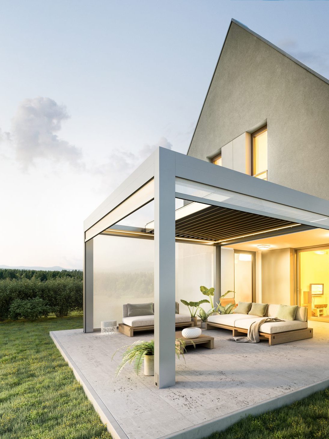 Velvet + – Lamellendach mit verfahrbaren Lamellen von NEMATEC